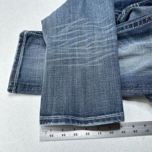 Miss Me Jeans 29 Capri Embroidery Rhinestones Distress Denim Y2K Western *Flaw - Picture 11 of 11